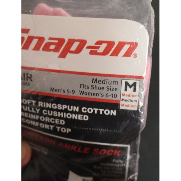 Snap-On Tools Pink Crew Socks 1pr Size M Medium Made USA Cotton Blend NEW - Picture 6 of 6